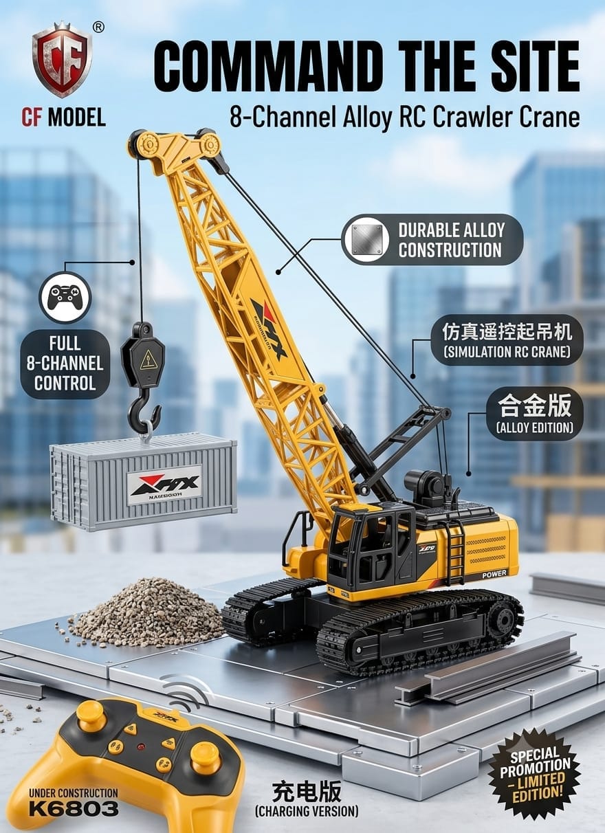 CF Model 8-Channel Alloy RC Crawler Crane