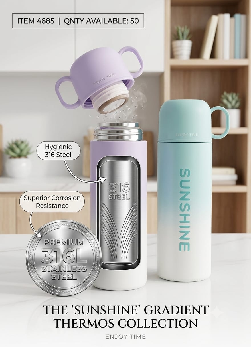 Sunshine Gradient Vacuum Insulated Stainless Steel Thermos Bottle