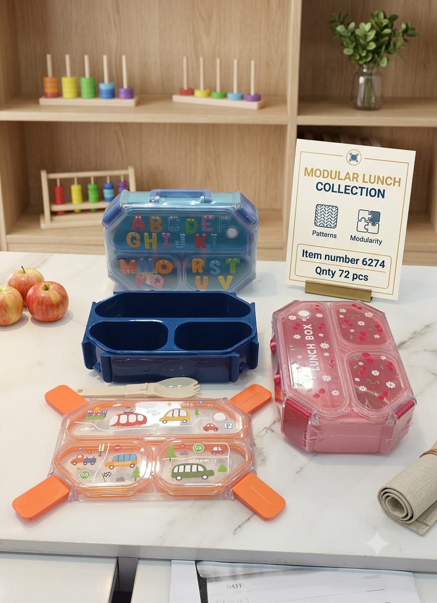 Modular Compartment Lunch Box – Kids' Bento Lunch Set